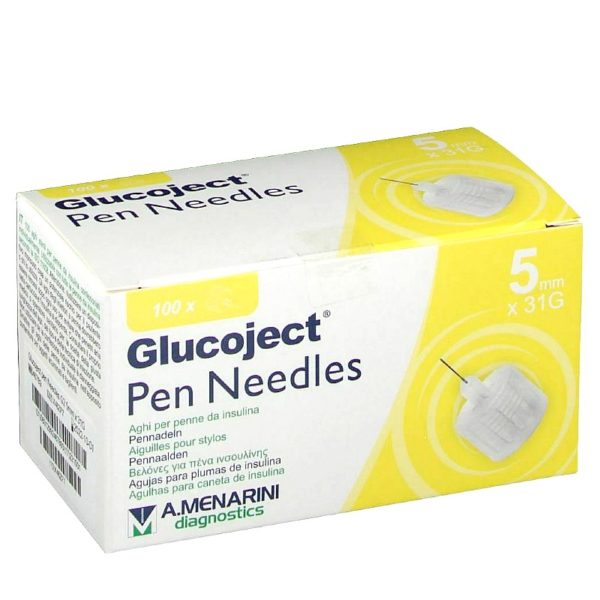 Glucoject Pen Needles 5mm 31G Βελόνες Πένας Ινσουλίνης 100τμχ
