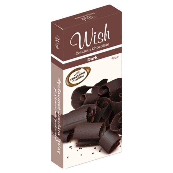Wish Σοκολάτα  Υγείας Χωρίς Προσθήκη Ζάχαρης 40gr