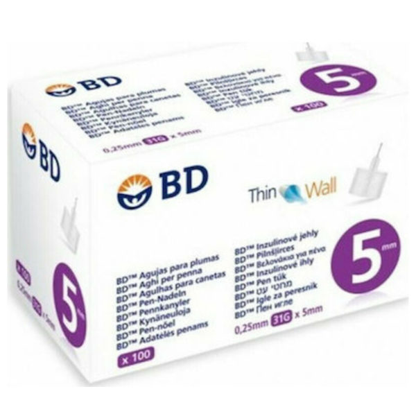 BD Medical Βελόνες για Πένα Ινσουλίνης 5mm 31G