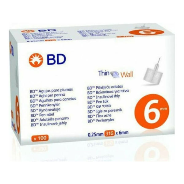 BD Medical Βελόνες για Πένα Ινσουλίνης 6mm 32G