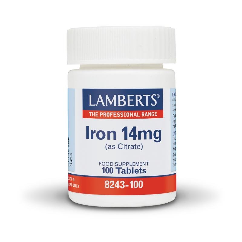 lamberts-iron-14mg-pharmadiabetes-intzoglou Lamberts Iron 14mg - Κιτρικός Σίδηρος - Image 1